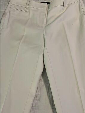 White House Black Market Cream Cropped Tailored Pants